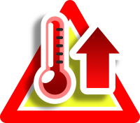 Warning high temperature icon