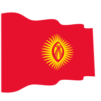 Waving flag of Kyrgyzstan
