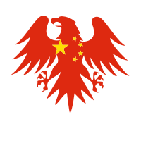 Heraldic eagle with Chinese flag