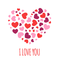 Heart shapes I love you