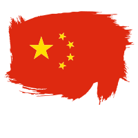 China flag paintbrush stroke