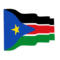 Waving flag of South Sudan