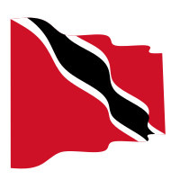 Waving flag of Trinidad and Tobago