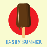 Ice cream with chocolate topping
