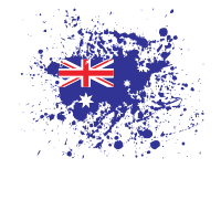 Australian flag ink splatter