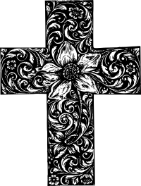 Ornamental Floral Cross