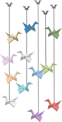 Glitch Hanging Origami Cranes