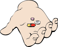 hand and pills