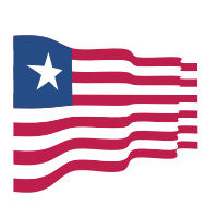 Waving flag of Liberia