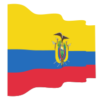 Waving flag of Ecuador