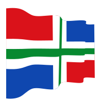 Waving flag of Groningen