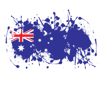 Australian flag ink grunge