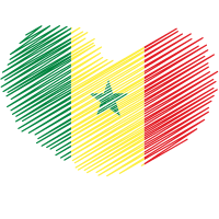 Heart with flag of Senegal