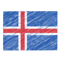 Iceland flag scribble effect