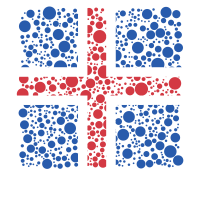 Icelandic flag with dotted pattern