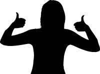 Woman With Double Thumbs Up Silhouette
