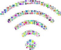 WiFi Signal Typography Colorful