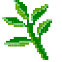green pixel leaves
