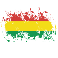 Bolivian flag ink splatter