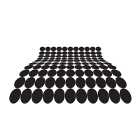 Black halftone distorted shape