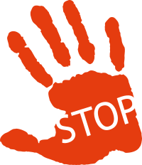 Stop Sign Hand Print Silhouette