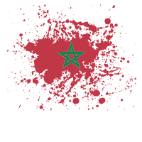 Morocco flag ink splatter