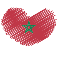 Morocco flag heart