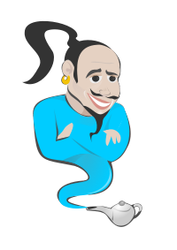 Genie In a Lamp Cartoon Character