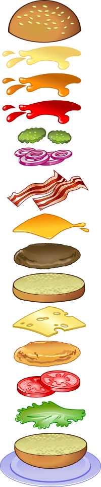 Exploded burger