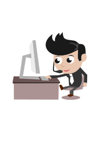 Cartoon Office Call Centre Workers