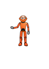 Cartoon Orange Robot 2