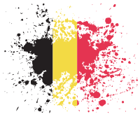 Belgian flag ink splatter