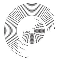 Circular black lines art shape