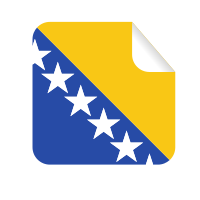 Bosnia and Herzegovina flag square sticker