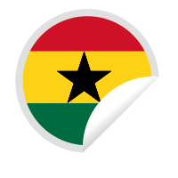 Ghana flag peeling sticker