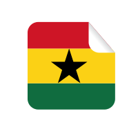 Ghana flag square sticker