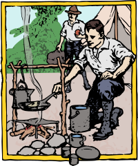 Man Camping - Colour