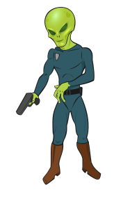 Alien in Space Suit