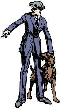 Boy in a Suit with a Dog - Colour
