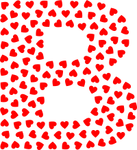 Valentine Hearts Alphabet Font B