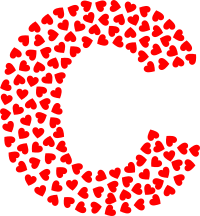 Valentine Hearts Alphabet Font C