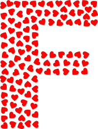 Valentine Hearts Alphabet Font F