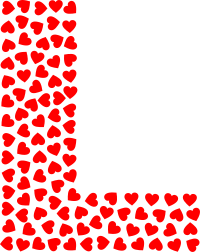 Valentine Hearts Alphabet Font L
