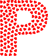 Valentine Hearts Alphabet Font P