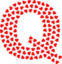 Valentine Hearts Alphabet Font Q
