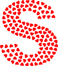 Valentine Hearts Alphabet Font S