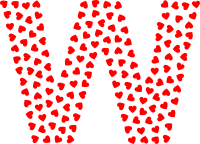 Valentine Hearts Alphabet Font W