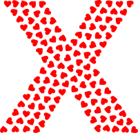 Valentine Hearts Alphabet Font X