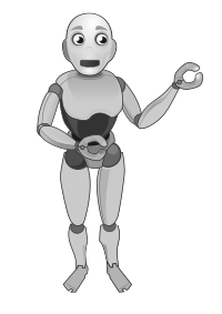 Grey Cartoon Robot