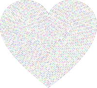 Love Typography Heart Colorful